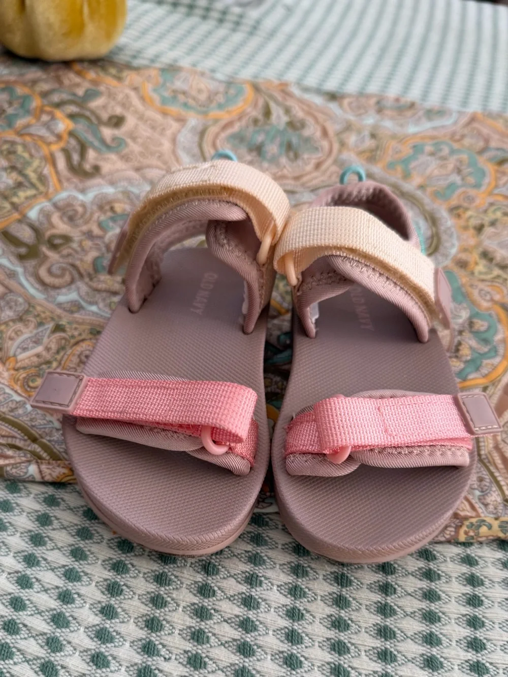 Old Navy Toddler Girls Double-Strap Sandals Size 6 Pink Teal